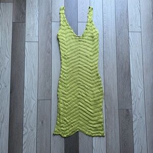 Blanc Elegant Lime Green Knit Dress
